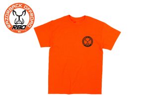 RBO Orange Short Sleeve T-shirt w/Round Logo Front