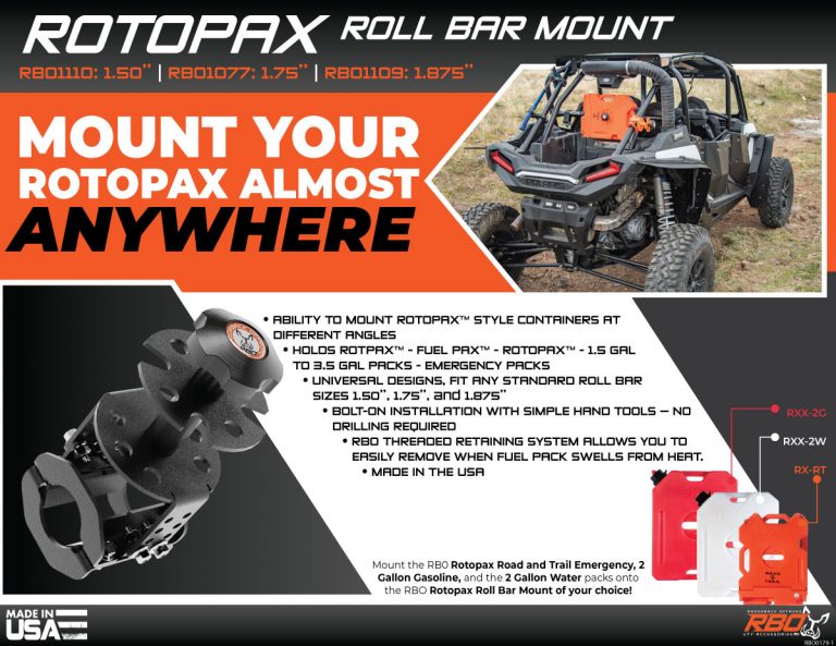 Rotopax™ Roll Bar Mount for UTVs - RazorBack Offroad™