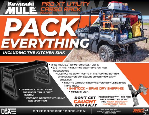 RBO Kawasaki Mule Pro XT Utility Cargo Rack Flyer