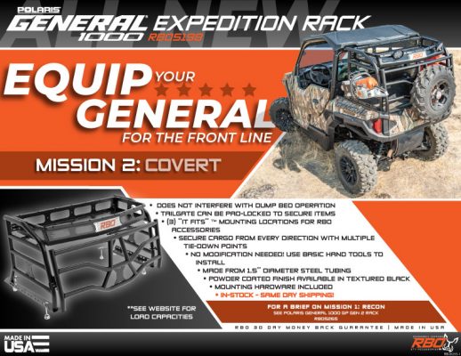 RBO Polaris General 1000 Expedition Rack Features and Benefits Flyer