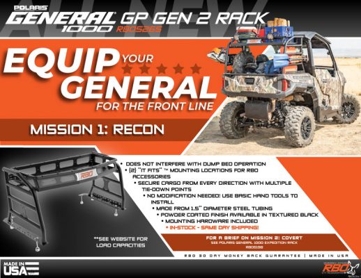 RBO Polaris General 1000 GP Gen 2 Rack Features and Benefits Flyer