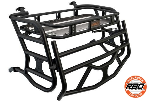 A close up of Polaris RZR900 Expedition Rack With Tailgate