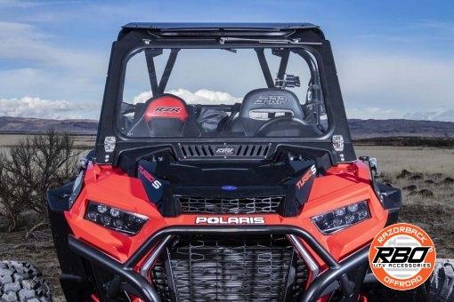 Front of an ATV with windshield up