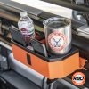 Water bottle and mug with mobile phones in ATV cup holder