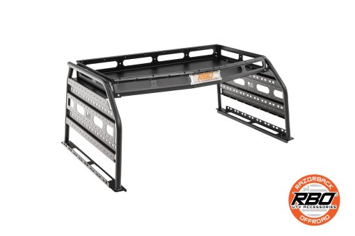 Profile view of Razorback Offroad Cargo Rack showcasing steel frame construction for Polaris Ranger XD 1500