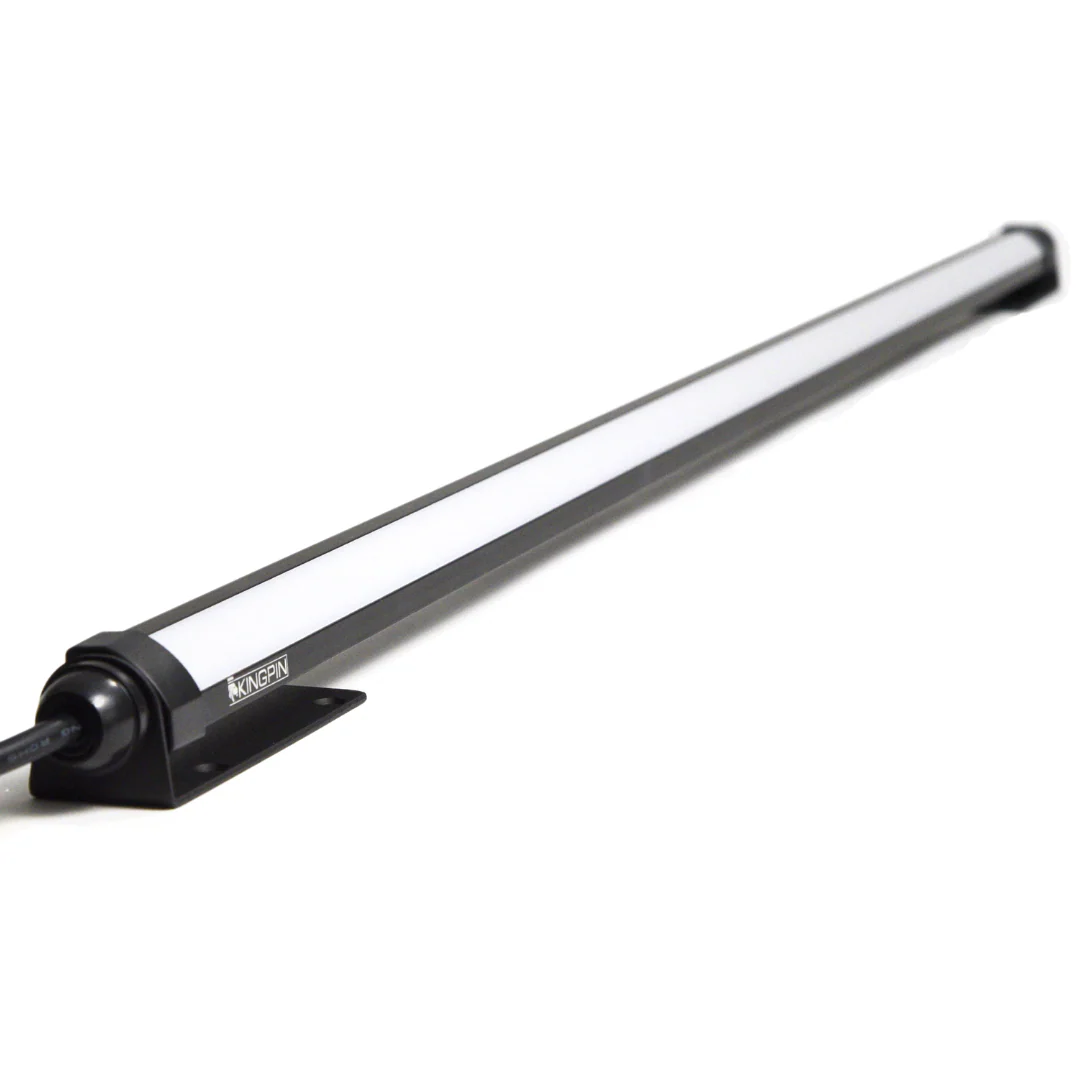 kingpin-v-series-40-rotating-led-light-bar-product-view Kingpin V-Series 40" Rotating LED Light Bar with slim anodized aluminum housing and white lens.