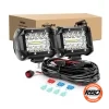 Nilight 4 inch 60W triple row LED work light pods kit with 12-foot wiring harness and 3-pin switch